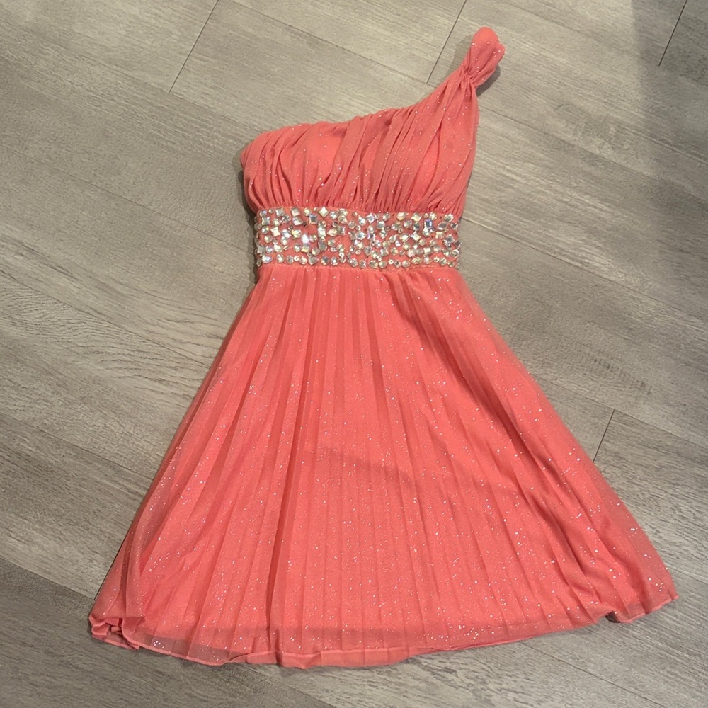 Speechless Coral One Shoulder Dress